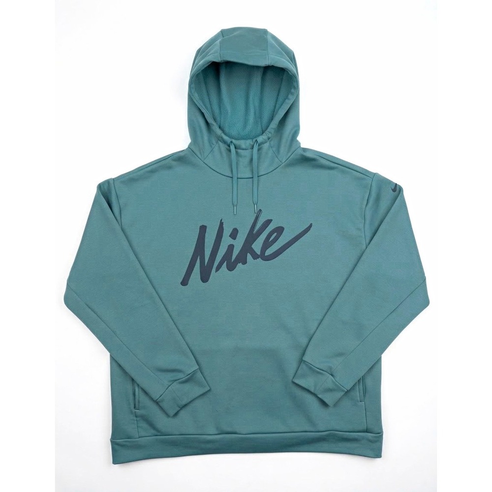Nike Sportswear Hoodie Mens S Green Fleece Pullover Logo Pocket BV5212-364